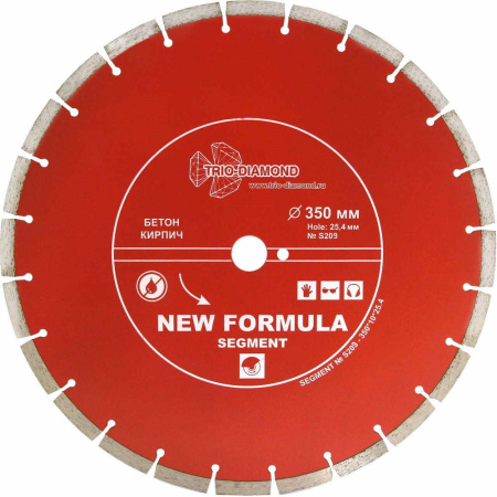 Диск отрезной алмазный Трио Диамант New Formula Segment  350мм/25,4мм/3,2мм, S209