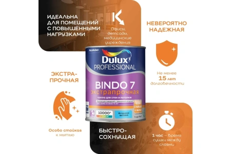 Интерьерная краска Dulux Bindo 7 матовая BC 0,9 л