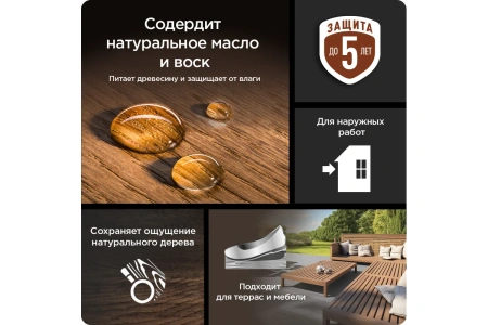 Масло для террас Pinotex Terrace Oil UV CLR 2.5 л