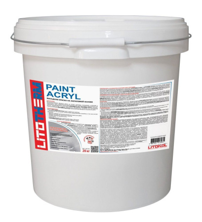 Paint Acryl Краска фасадная акриловая, база 1, белая, LITOKOL, 20 кг