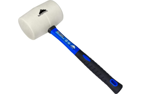 Киянка резиновая 680г белая резина, рукоятка фибергласовая обрезиненная VertexTools 10-45-680