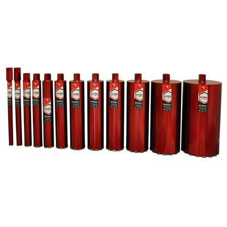 Коронка алмазная по железобетону 25мм/450мм 1_1/4unc DIAM EXTRA LINE TITAN 313017 титановая оболочка