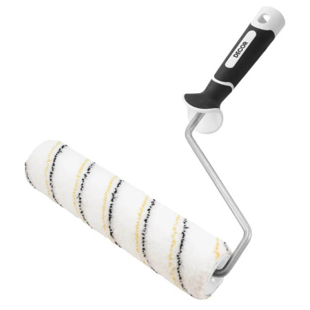 Валик DECOR Black White 180 мм, d 42 мм, 2К ручка 8 мм, ворс 9 мм, микрофибра, арт.480-4180