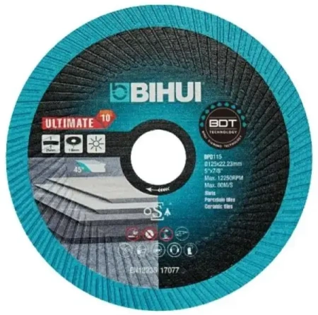 Алмазный диск BIHUI Ultimate Edge 125 мм, для резки и заусовки плитки под 45°, арт. DPD125
