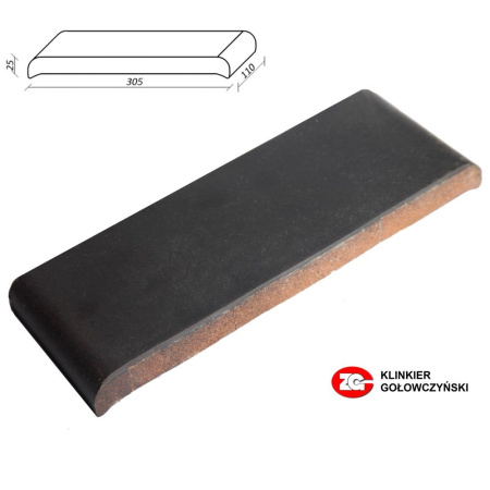 Парапетная крышка ZG Clinker KP30 графит 305x110x25мм