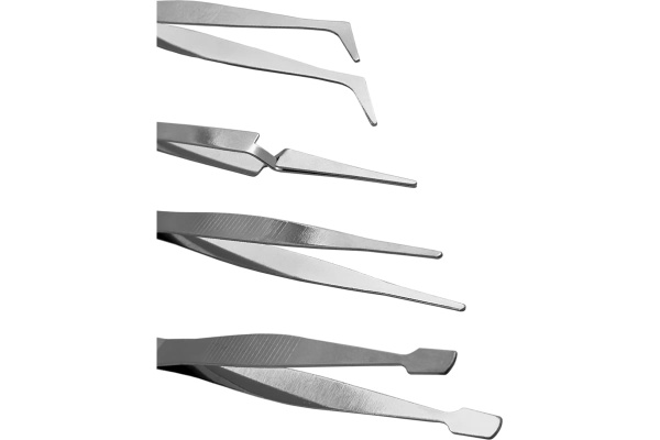Набор пинцетов из нержавеющей стали 4 предмета VertexTools 0032-4