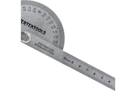 Транспортир с линейкой vertextools 90x150мм арт.3040-90-150