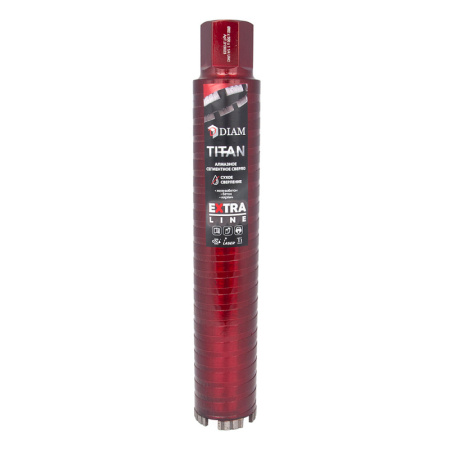 Коронка алмазная по железобетону 52мм/300мм 1_1/4unc DIAM EXTRA LINE TITAN 313022 сухое бурение