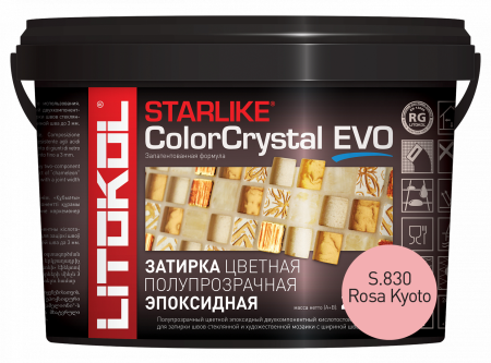 STARLIKE COLOR CRYSTAL EVO, ROSA KYOTO S.830 Эпоксидная затирка LITOKOL 2,5кг