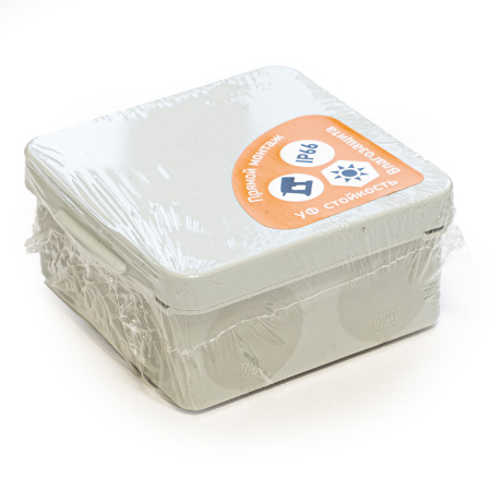 Коробка распред-ая 60-0300 для прямого монтажа двухкомп. безгалогенная (HF) 100х100х50 Промрукав