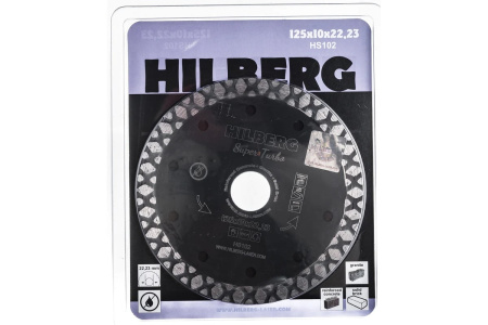 Диск отрезной алмазный Hilberg SUPER TURBO 125мм/22,23мм/2,15мм, HS102