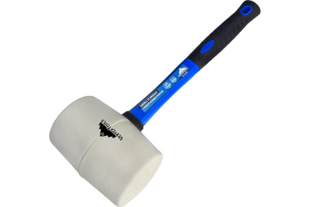 Киянка резиновая 680г белая резина, рукоятка фибергласовая обрезиненная VertexTools 10-45-680