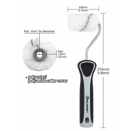 Набор валиков с бюгелем Rollingdog NYPOLY 50мм, ворс 12мм, полиэстер/полиамид, арт.60265