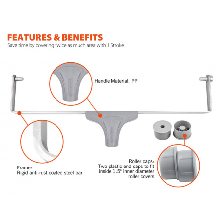 Ручка для валика каркасная 457мм (18") Ø38мм Rollingdog резьба арт.30124