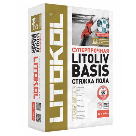 LITOLIV BASIS Ровнитель пола цементный, LITOKOL, 25 кг