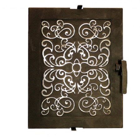 Топочная дверца без стекла герметичная Литком ДТГ-4Г Сельга-4, 250х280х36мм, черная