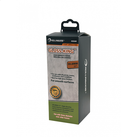 Набор мини-роликов Rollingdog GLOSS-KING 50мм, для бюгеля 6мм, поролон (10шт.) арт.00349